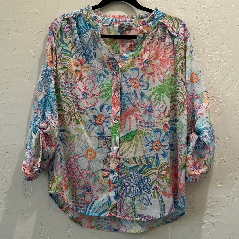Ninety Multicolor Floral Blouse